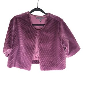 White House Black Market Purple Teddy Jacket Very Soft